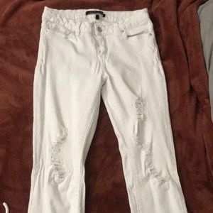 White ripped jeans